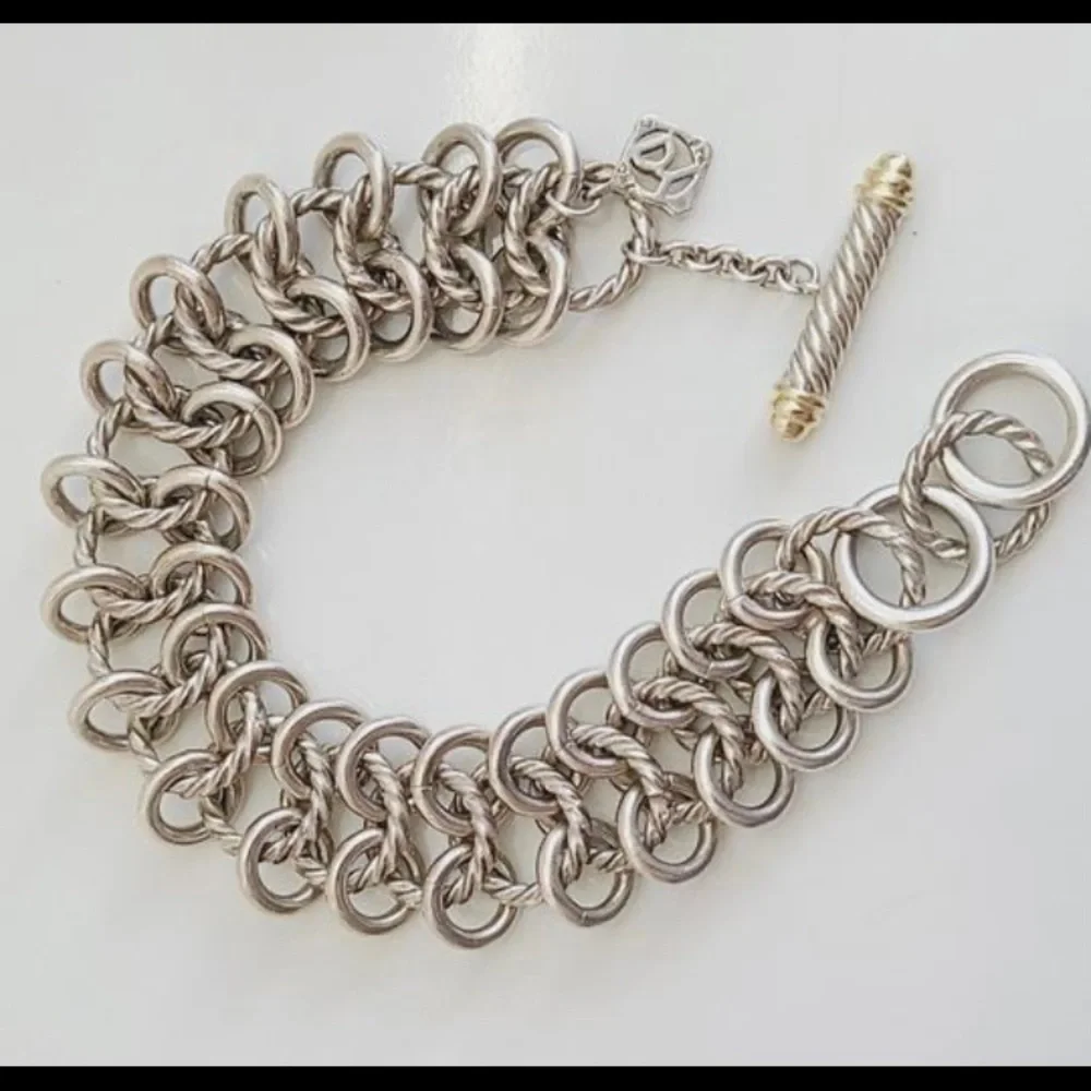 David Yurman Atlas Chainmail Bracelet With
Gold - Picture 5 of 9